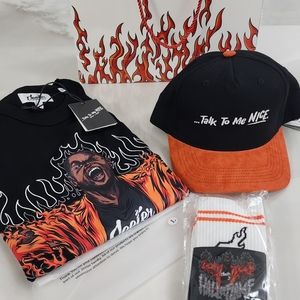 Jeeter x Wade: 'Talk to Me Nice' Snapback, T-Shirt Sz L, Socks, & Gift Bag